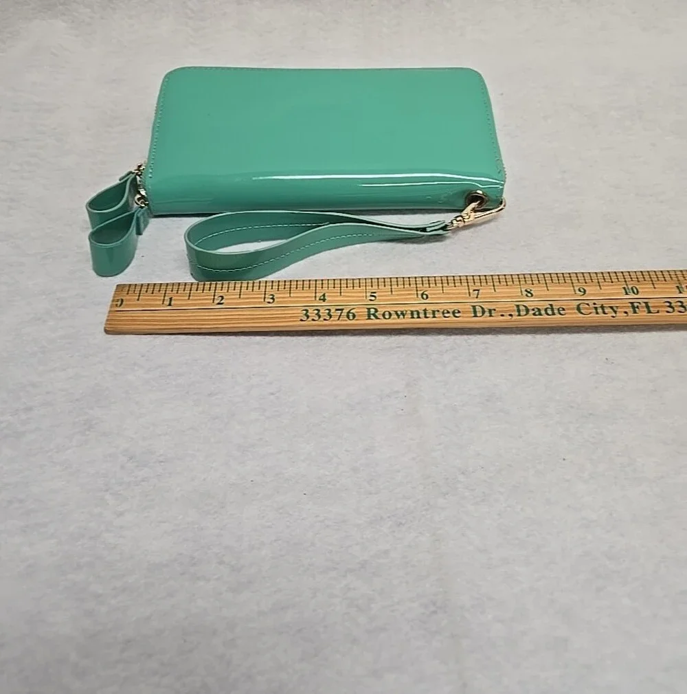 Mint Green Top-Handle Satchel With Wallet 10x12x6 W/ Wallet